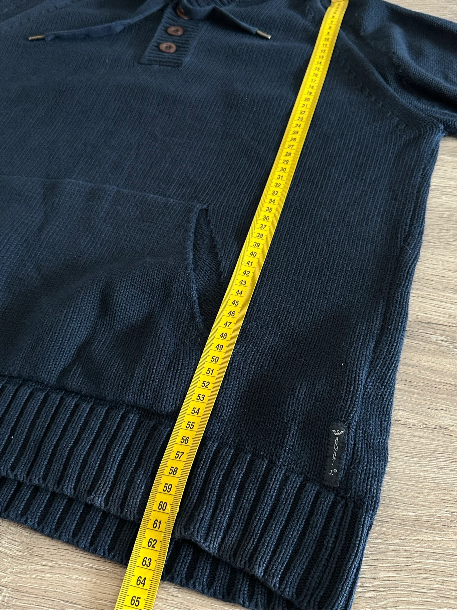 Armani Jeans Pull à Capuche 100% Coton Bleu Marine Taille XL – photo 8